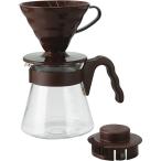 HARIO（ハリオ）V60 コーヒーサーバー 02 1セット（サーバー700ml・ドリッパー・計量スプーン×各1個、ペーパー×40枚）ブラウン約1〜4杯用
