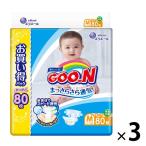 グーン おむつ テープ M(6〜11kg) 1ケース(80枚入×3パック) まっさらさら通気 エリエール おむつ