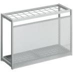 アスクル ビジネスフィット傘立て 30本用スリム プラチナシルバー 幅730×奥行268×高さ497mm 1台 オリジナル 折りたたみ式 スチール製