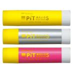 スティックのり　PIT　消えいろピットSネオンイエロー　乾くと色が消える　3種アソートパック　HCB-313X　1パック（3本入）　トンボ鉛筆
