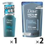 【セット品】ダヴメン(Dove Men) 洗顔料 泡タイプ クリーンコンフォート ポンプ 130ml + 詰め替え 110g 2個 ユニリーバ