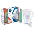 【数量限定・お得セット】 ブリタ(BRITA)浄水器 ポット型 ピッチャー マレーラ ステンレスボトル+ピュアパフォーマンス カートリッジ2個付