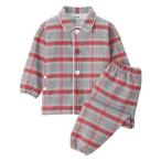 無印良品 脇に縫い目のない フランネル お着替えパジャマ ベビー 90〜100 グレーチェック 良品計画