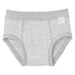 無印良品 フライス編み前閉じブリーフ ベビー 100 グレーボーダー 良品計画