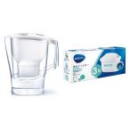 【お得セット】 ブリタ（BRITA）浄水器 ポット型 ピッチャー アルーナXL ホワイト マクストラプラス ピュアパフォーマンス カートリッジ4個付き