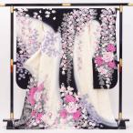 振袖販売 大人の表情の白と黒【正絹】【中古】