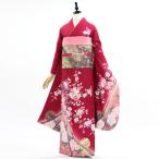 正絹振袖+半衿付き長襦袢+帯+帯揚+帯〆+重衿 6点セット ワイン色に揺れて桜の宴 着物だけなら16,500円(税込)