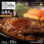 ショッピングふるさと納税 ハンバーグ ふるさと納税 白老町 【のし付き】牛の里ビーフハンバーグ【110g×10個】特製ソースの詰合せ