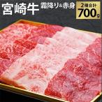 ふるさと納税 えびの市 宮崎牛霜降り&赤身焼肉セット700g