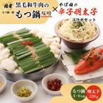 ふるさと納税 大野城市 【もつ鍋一藤×かば田】国産黒毛和牛肉のもつ鍋味噌(4〜6人前)とかば田の辛子明太子とのコラボセット