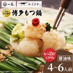 ふるさと納税 大野城市 【国産黒毛和牛肉もつ1200g】100年続くもつ鍋一藤 もつ鍋醤油(4〜6人前)
