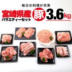 ふるさと納税 宮崎市 宮崎県産豚肉バラエティー3.6kgセット