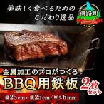 ふるさと納税 釧路町 金属加工のプロがつくるBBQ用 鉄板(縦25cm×横25cm/厚み6mm)2枚 アウトドア/キャンプ