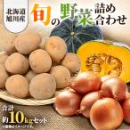 ショッピングふるさと納税 玉ねぎ ふるさと納税 旭川市 【先行受付】旬の野菜詰め合わせ(北あかり、玉ねぎ、南瓜) 合計約10kgセット_00954