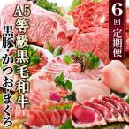 ふるさと納税 枕崎市 定期便(6回)A5等級黒毛和牛・黒豚・かつお・まぐろFF-0058