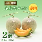 ふるさと納税 富良野市 富良野メロン 赤肉 大玉 2玉入(2kg〜2.5kg)〈長沢農園〉