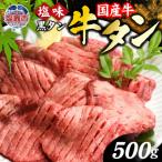 ショッピングふるさと納税 牛タン ふるさと納税 塩竈市 国産牛　黒タン　焼き肉用　塩味　500g　3人前