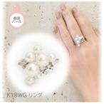 ふるさと納税 甲府市 【13号】【宝石の街甲府】K18WGアコヤ真珠ダイヤモンドリング　03013155#6
