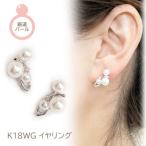 ふるさと納税 甲府市 【ジュエリー】【パール】K18WG厳選アコヤ真珠ダイヤモンドイヤリング　03032531#10