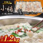 ショッピングもつ鍋 ふるさと納税 牛久市 【常陸牛】もつ鍋 焼肉用　小腸1.2kg(200g×6パック)