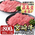 ふるさと納税 門川町 宮崎牛焼肉セット(合計800g)ウデ(400g)モモ(400g)(門川町)