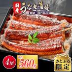 ふるさと納税 新富町 【さとふる限定】宮崎県新富町産うなぎ蒲焼4尾(計560g以上)