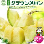 ふるさと納税 磐田市 【訳あり品】クラウンメロン 1玉 〜ご家庭用に〜