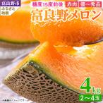 ショッピングふるさと納税 メロン ふるさと納税 富良野市 【先行受付】富良野メロン 赤肉 4kg (2〜4玉入り)