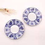 染付芙蓉手菊型6寸皿 2枚セット