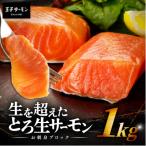 ふるさと納税 苫小牧市 「とろ生サーモン」お刺身ブロック 1kg