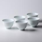 白磁牡丹彫り煎茶揃い