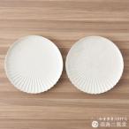 白泡化粧半菊割プレート19cm 2枚組