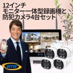 Par12インチ液晶録画装置2TB&監視 300万画素監視 防犯カメラ4台セット