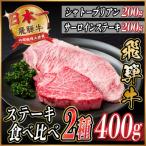 ふるさと納税 羽島市 飛騨牛 ステーキ2種食べ比べセット 計400g【冷蔵便】A4〜A5等級 黒毛和牛 シャトーブリアン他