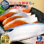 和歌山魚鶴仕込の甘口塩銀鮭切身6切&amp;天然塩さばフィレ6…