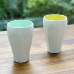 有田焼 面取フリーカップ2個セット グリーン