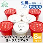 ふるさと納税 根羽村 着色料・香料不使用!生ソフトクリームアイス&信州りんごアイス 8個セット