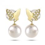 18金 ピアス 蝶 アコヤ真珠 ペア 240709tp201