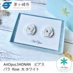 ArtOpus. ピアス 薔薇 大 白 湘南 陶磁器