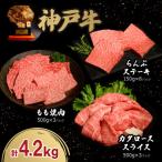 ふるさと納税 三木市 神戸牛贅沢セットA 4.2kg(牛脂付き)【12/15入金分まで年内発送!】