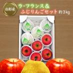 ふるさと納税 長井市 【2025年11月〜12月発送】ラフランス&ふじりんごセット約3kg_H073(R7)