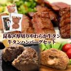 ふるさと納税 石巻市 牛タン 昆布〆厚焼きやわらか 牛タン ・牛タンハンバーグ2種セット 冷凍 宮城県 石巻市 牛たん
