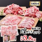 ふるさと納税 西都市 【計3.8kg】宮崎県産豚肉3種バラ凍結小間切れ・焼肉とんかつ[1953]