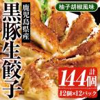 ふるさと納税 いちき串木野市 鹿児島黒豚生餃子(柚子胡椒風味)合計144個(12個×12P)