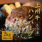 ショッピングふるさと納税 ハンバーグ ふるさと納税 みどり市 生冷凍 上州牛ハンバーグ 2kg(200g×10個)【194】