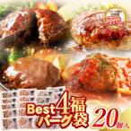 ショッピングBEST ふるさと納税 福智町 Best4バーグ ハンバーグ 20個セット(合挽4種 各5個)