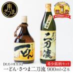 ふるさと納税 南さつま市 【プレミアム焼酎】杜氏の里笠沙 希少銘柄 2本セット 一どん 900ml &amp; さつま二刀流 900