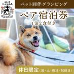 ふるさと納税 霧島市 《休日限定》ペット同伴グランピングペア1棟宿泊券 (1泊2食付)【こしかの温泉】 P2-015