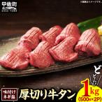 ショッピング牛タン ふるさと納税 甲佐町 味付け ネギ塩 厚切り 牛タン 焼肉1000g(500g×2パック)合計1kg