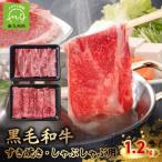 ふるさと納税 南九州市 黒毛和牛すき焼き・しゃぶしゃぶ用1.2kg
